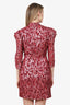 Jonathan Simkhai Pink Metallic Jacquard Draped Dress Size 6