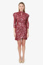 Jonathan Simkhai Pink Metallic Jacquard Draped Dress Size 6