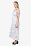 Zimmermann White/Blue Linen Floral Print Dress Size 4