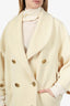 Pre-Loved Chanel™ 93P Cream Wool CC Button Double Breasted Coat Size 48