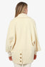 Pre-Loved Chanel™ 93P Cream Wool CC Button Double Breasted Coat Size 48