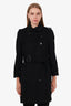 Burberry Black Wool/Cashmere Belted Coat Size 6