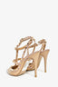 Valentino Beige Patent Leather Cage Rockstud Heels Size 39