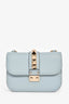 Valentino Blue Leather Roman Stud Shoulder Bag