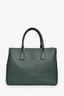 Prada Dark Green Saffiano Leather Double Zip Large Galleria wtih Strap
