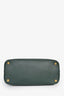 Prada Dark Green Saffiano Leather Double Zip Large Galleria wtih Strap