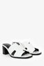Hermès White Leather 'Helia 60' Sandals Size 39