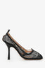 Bottega Veneta Black Mesh Square Toe Heels Size 39.5