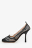 Bottega Veneta Black Mesh Square Toe Heels Size 39.5