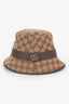 Gucci Brown Canvas/Leather GG Monogram Bucket Hat Size L