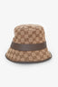 Gucci Brown Canvas/Leather GG Monogram Bucket Hat Size L