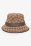 Gucci Brown Canvas/Leather GG Monogram Bucket Hat Size L