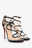 Christian Louboutin Black Patent/PVC Aqua Ronda Slingback Sandals Size 41