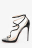 Christian Louboutin Black Patent/PVC Aqua Ronda Slingback Sandals Size 41