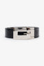 Gucci Black Leather Reversible Belt With Silver 'G' Buckle Size 85/34