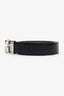 Gucci Black Leather Reversible Belt With Silver 'G' Buckle Size 85/34