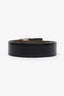 Gucci Black Leather Reversible Belt With Silver 'G' Buckle Size 85/34