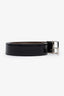 Gucci Black Leather Reversible Belt With Silver 'G' Buckle Size 85/34