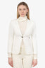 Smythe White Linen Single Breasted Blazer Size 4