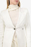 Smythe White Linen Single Breasted Blazer Size 4