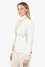 Smythe White Linen Single Breasted Blazer Size 4