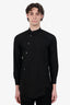 Comme Des Garcons Homme Black Poplin Asymmetrical Button Up Shirt Size XS Mens