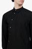 Comme Des Garcons Homme Black Poplin Asymmetrical Button Up Shirt Size XS Mens