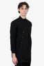 Comme Des Garcons Homme Black Poplin Asymmetrical Button Up Shirt Size XS Mens