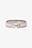 Hermès Light Pink Enamel Palladium Plated Clic H Narrow Bracelet