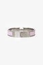 Hermès Light Pink Enamel Palladium Plated Clic H Narrow Bracelet