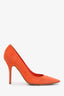 Christian Dior Orange Suede Leather Pointed Toe Heels Size 37