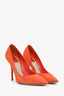 Christian Dior Orange Suede Leather Pointed Toe Heels Size 37