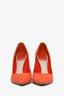 Christian Dior Orange Suede Leather Pointed Toe Heels Size 37