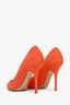 Christian Dior Orange Suede Leather Pointed Toe Heels Size 37