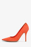 Christian Dior Orange Suede Leather Pointed Toe Heels Size 37