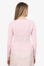 Sandro Pink Ribbed Cotton V-Neck Top Size 1