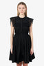 Sandro Black Cotton Button-Down Tiered Dress Estimated Size Small