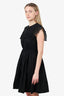Sandro Black Cotton Button-Down Tiered Dress Estimated Size Small