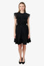Sandro Black Cotton Button-Down Tiered Dress Estimated Size Small