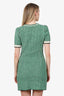 Maje Green Crochet V-Neck Midi Length Dress Size 38