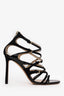 Jimmy Choo Black Patent Leather/Suede Strappy Heels Size 36
