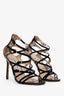 Jimmy Choo Black Patent Leather/Suede Strappy Heels Size 36