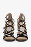 Jimmy Choo Black Patent Leather/Suede Strappy Heels Size 36