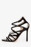 Jimmy Choo Black Patent Leather/Suede Strappy Heels Size 36