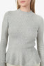 Veronica Beard Grey Cashmere Long Sleeve Sweater Size S