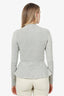 Veronica Beard Grey Cashmere Long Sleeve Sweater Size S