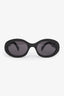 Celine Black Glitter Round Frame Sunglasses
