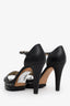 Pre-Loved Chanel™ Black Leather Ankle Strap Chain Sandals Size 37