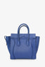 Celine Electric Blue Grained Leather Mini Luggage Tote