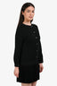 Pre-Loved Chanel™ Black Wool Round Neck Pleated Hem Dress Size 36